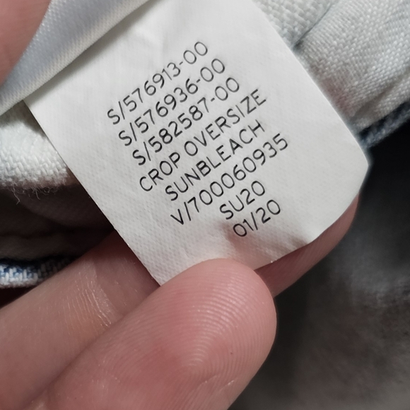 Gap acid washed 3/4 sleeve cropped jean jacket - Picture 3 of 5